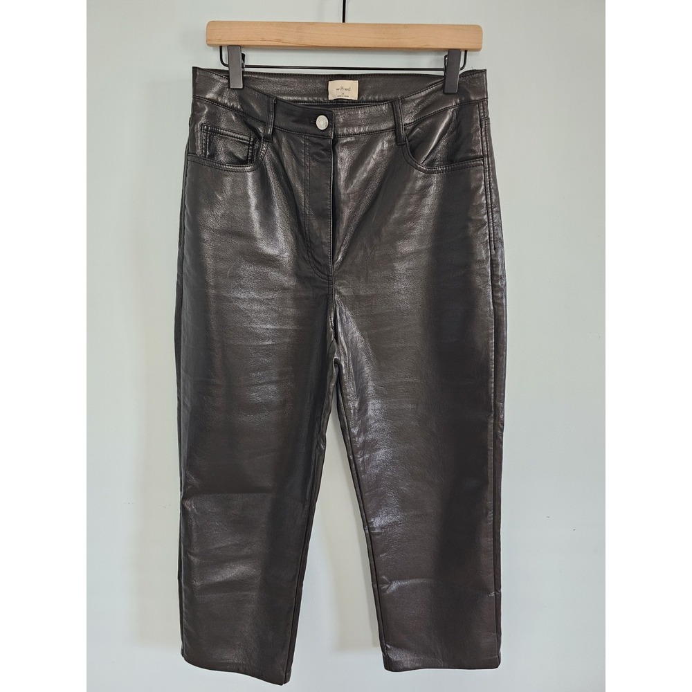 Aritzia Wilfred Faux Leather Pants‎ Size 10 Lucy Black